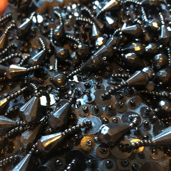 Fun little beaded and sequined black pouch with sling. New or like new - Picture 5 of 6